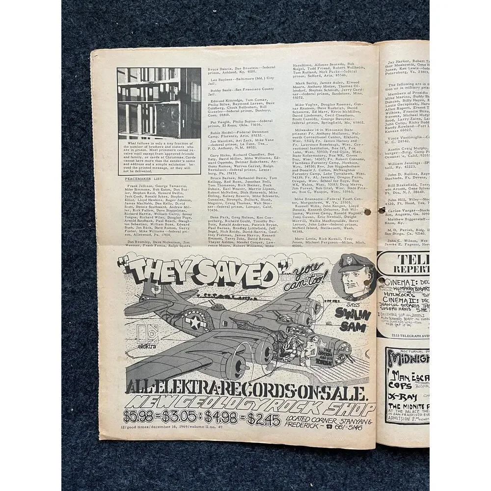 1969 Leftist Newspaper Vintage Ephemera Gifts, Vintage Zine, Good Times Decor,